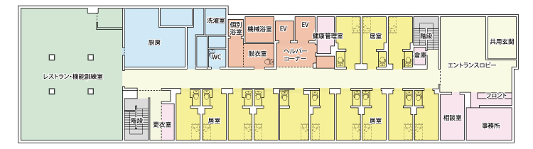 横浜市の介護付き有料老人ホーム エクセレント横濱桜並木　1F